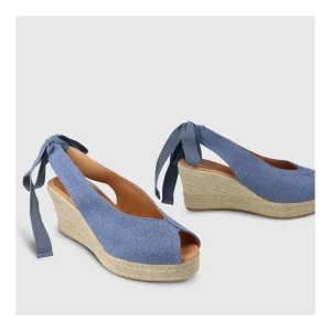 Cheap Alpargatas Azules Vinis Mujer Cuñas Y Alpargatas