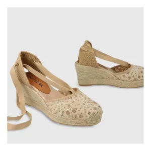 Best Sale Alpargatas Beige Flowi Mujer Cuñas Y Alpargatas