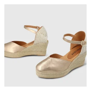 Fashion Alpargatas Doradas Pomeli Mujer Cuñas Y Alpargatas