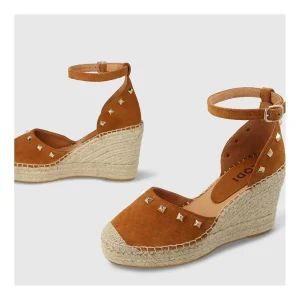 New Alpargatas Marrones Luteri Mujer Cuñas Y Alpargatas