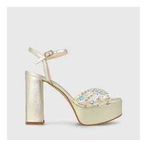 Store Sandalias Doradas Tarnis Mujer Sandalias