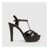 Fashion Sandalias Negras Tren Mujer Sandalias