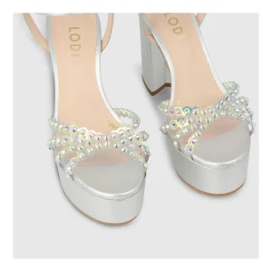 Store Sandalias Plateadas Tarnis Mujer Sandalias